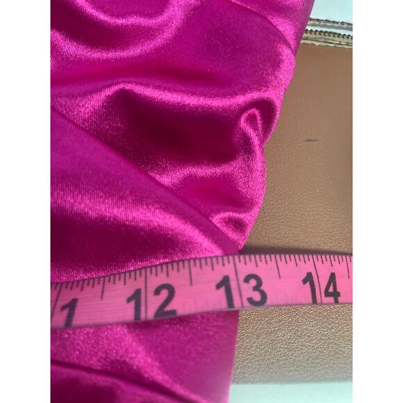 LULU'S sz S Magic Memories Magenta Satin Sleeveless Maxi Dress NEW B45 *flaw - Picture 12 of 12